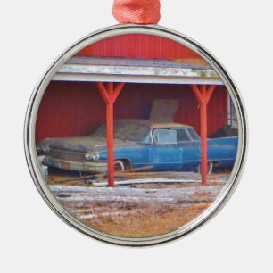 1960 BLUE SADAND DEVILLE Antique car Metal Ornament