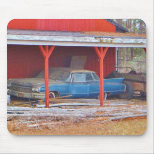 1960 BLUE SADAND DEVILLE Antique car Mouse Pad
