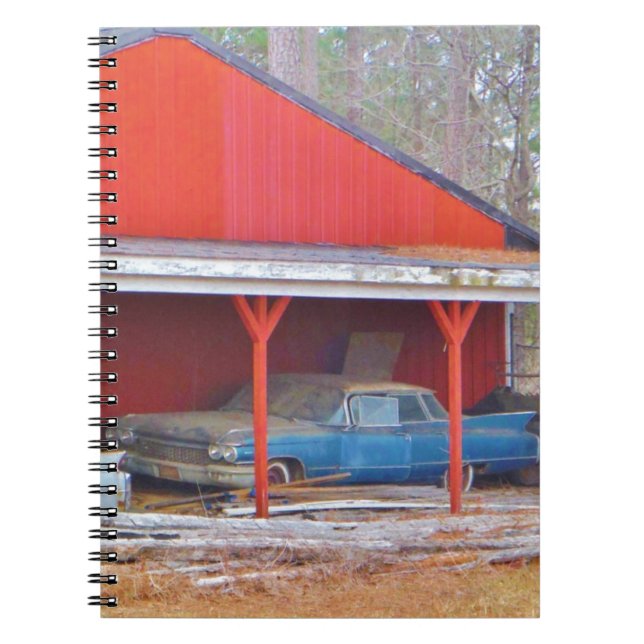 1960 BLUE SADAND DEVILLE Antique car Notebook (Front)