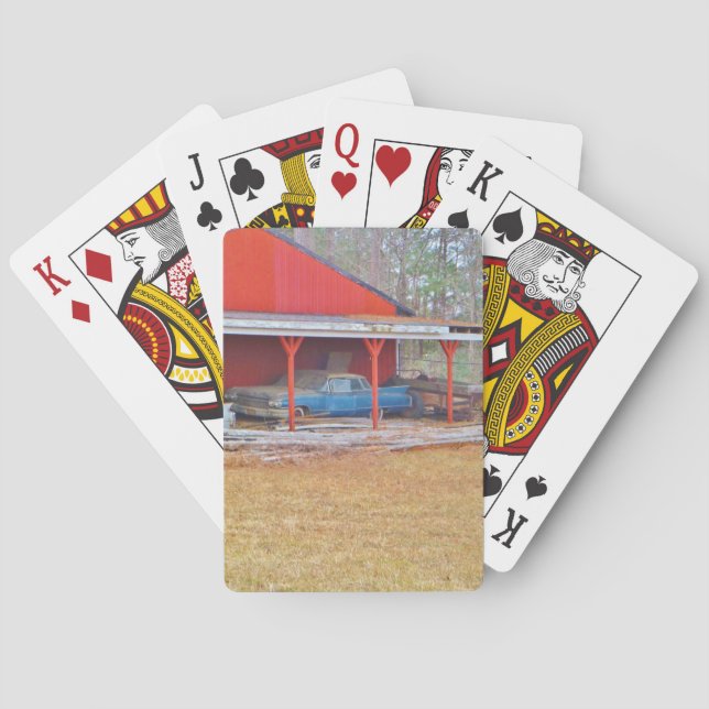 1960 BLUE SADAND DEVILLE Antique car Poker Cards (Back)