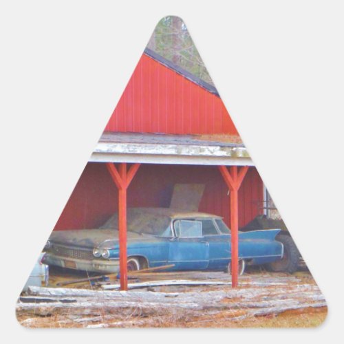 1960 BLUE SADAND DEVILLE Antique car Triangle Sticker