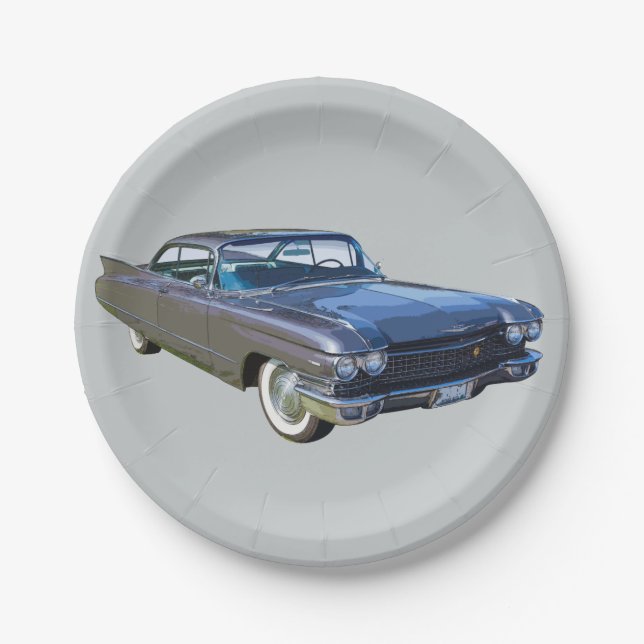 1960 Cadillac Classic Luxury Car Paper Plates (Front)