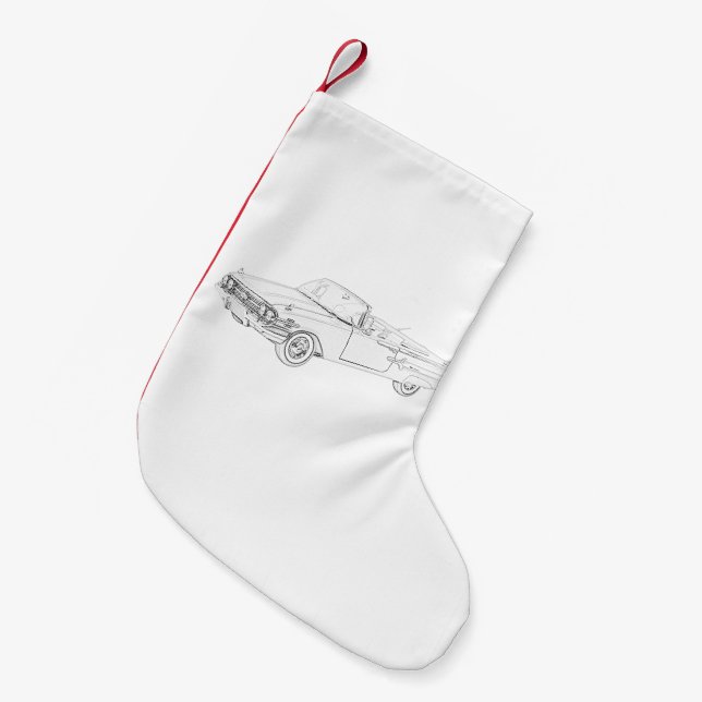 1960 Chevy Impala Small Christmas Stocking (Front (Hanging))