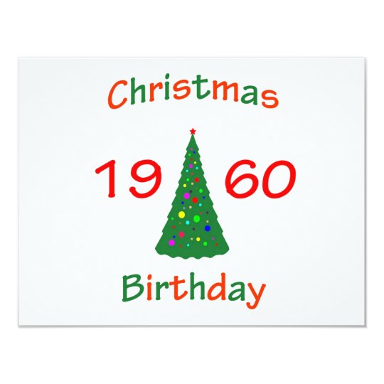 1960 Christmas Birthday Card
