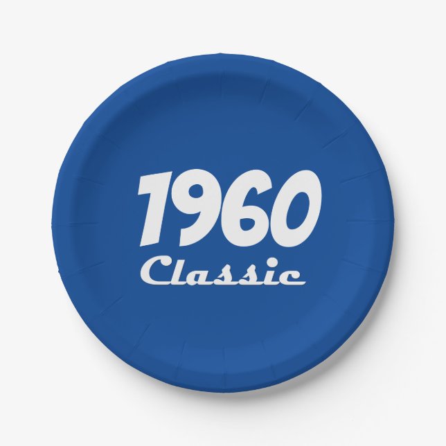 1960 Classic 60th Birthday Party Celebration Paper Plates (Front)