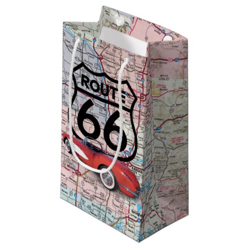 1960 Corvette and Route 66 Sign Small Gift Bag