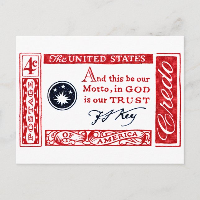 1960 Frances Scott Key American Credo Postcard (Front)