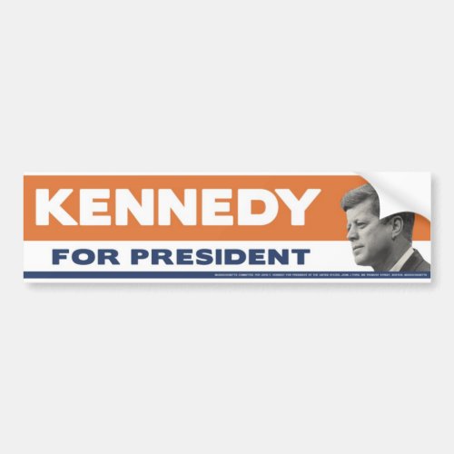 1960 John F Kennedy For President Bumper Sticker