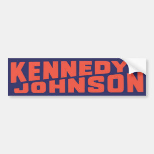 1960 John F Kennedy Johnson Vintage Bumper Sticker