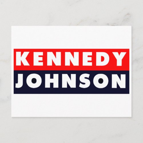 1960 Kennedy Johnson Bumper Sticker Postcard