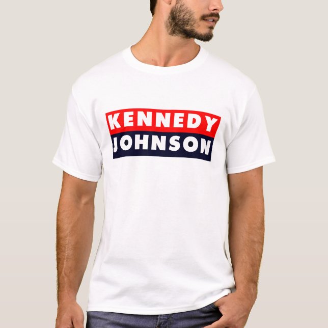 1960 Kennedy Johnson Bumper Sticker T-Shirt (Front)