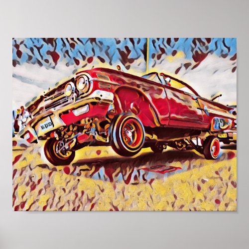 1960 Lowrider Chevrolet Impala Low Rider Chevy Art Poster