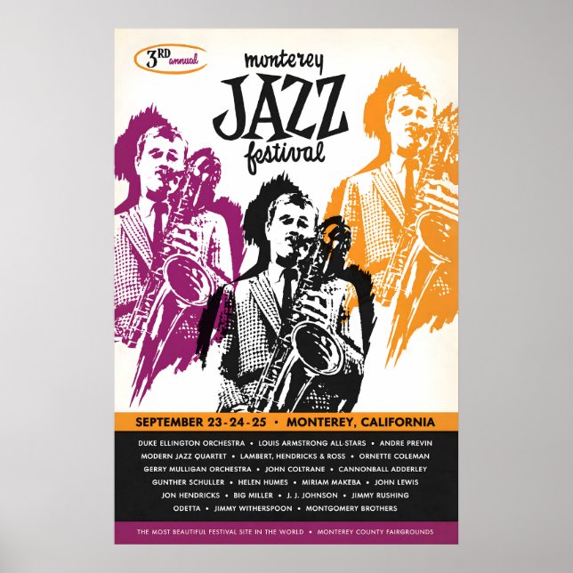 1960 Monterey Jazz Festival jazz poster (Front)