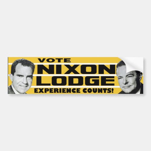 1960 Nixon Lodge Experience Counts Bumper Sticker