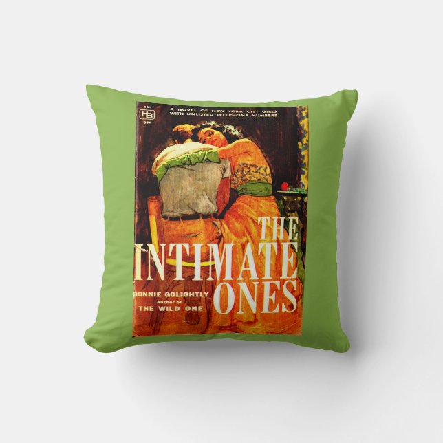 1960 pulp novel cover The Intimate Ones print Throw Pillow (Front)