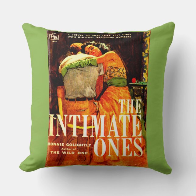 1960 pulp novel cover The Intimate Ones print Throw Pillow (Front)