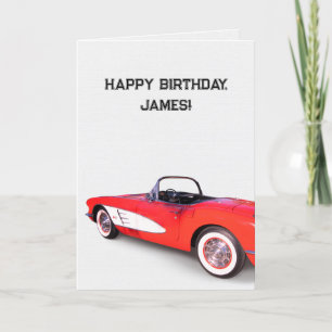 1960 Red and White Corvette Card