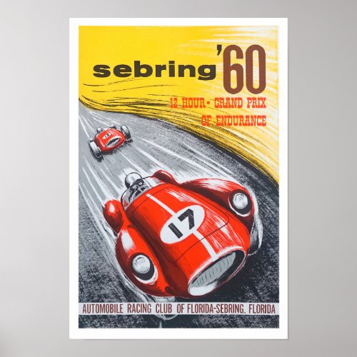 1960 Sebring 12h Grand Prix Poster