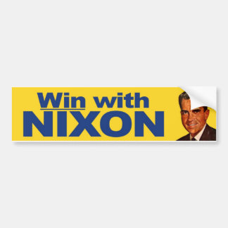 1960 Win With Nixon Vintage Bumper Sticker