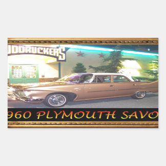 1960PlymouthWithFrameAndText2LG.JPG Rectangular Sticker