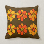 1960s 1970s Style Flower Pattern Cushion
