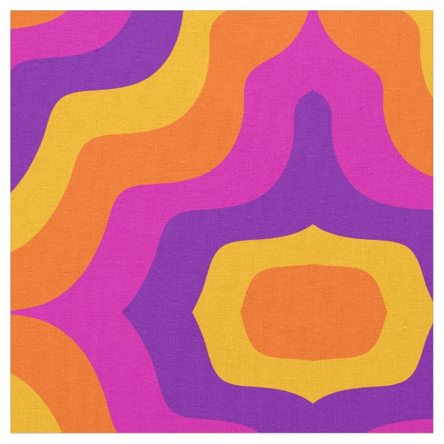 1960s 1970s Style Pattern Fabric (Close Up)
