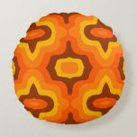 1960s 1970s Style Pattern Round Cushion