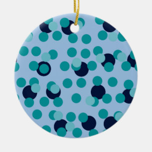 1960s-70s Pop Geometric Mid-Century Teal Bubbles Ceramic Ornament