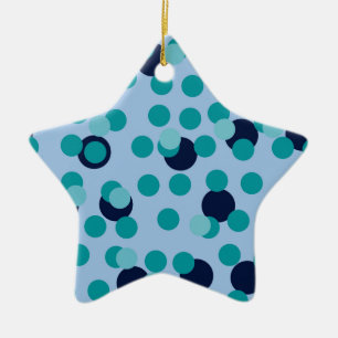 1960s-70s Pop Geometric Mid-Century Teal Bubbles Ceramic Ornament