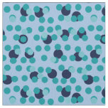 1960s-70s Pop Geometric Mid-Century Teal Bubbles Fabric