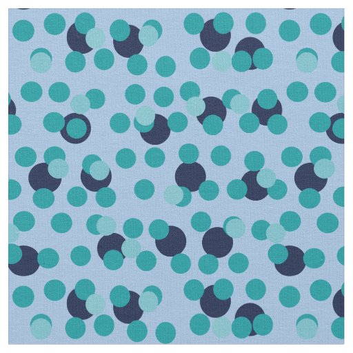 1960s-70s Pop Geometric Mid-Century Teal Bubbles Fabric