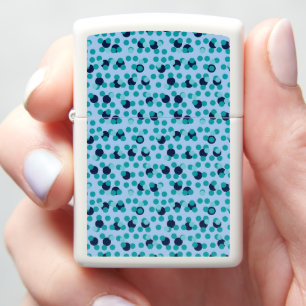 1960s-70s Pop Geometric Mid-Century Teal Bubbles Zippo Lighter