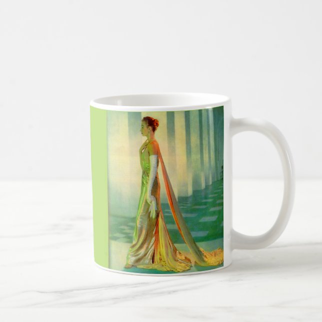 1960s beautiful lady in evening gown coffee mug (Right)