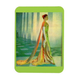 1960s beautiful lady in evening gown magnet