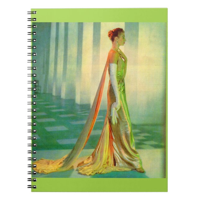 1960s beautiful lady in evening gown notebook (Front)