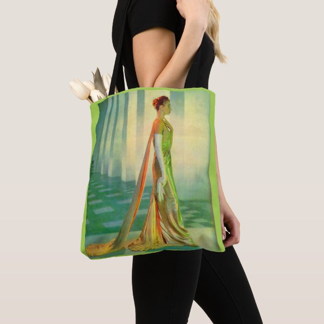 1960s beautiful lady in evening gown tote bag (Close Up)