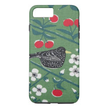 1960s Bird Cherry Vintage Barkcloth Phone Case