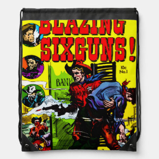 1960s BLAZING SIXGUNS! Drawstring Bag