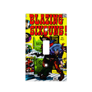 1960's BLAZING SIXGUNS!  Light Switch Cover