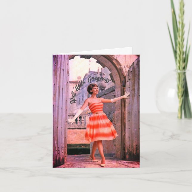 1960s Fashionable Woman Birthday Card (Front)