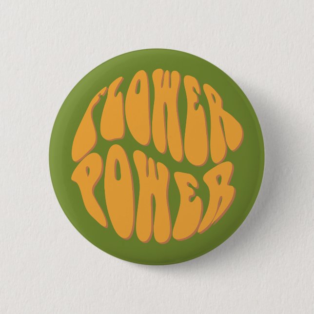 1960's Flower Power Badge Button (Front)