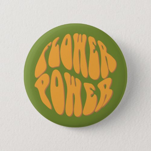 1960s Flower Power Badge Button