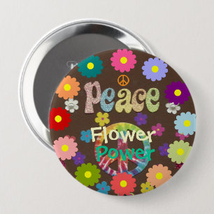 1960s Flower Power Button
