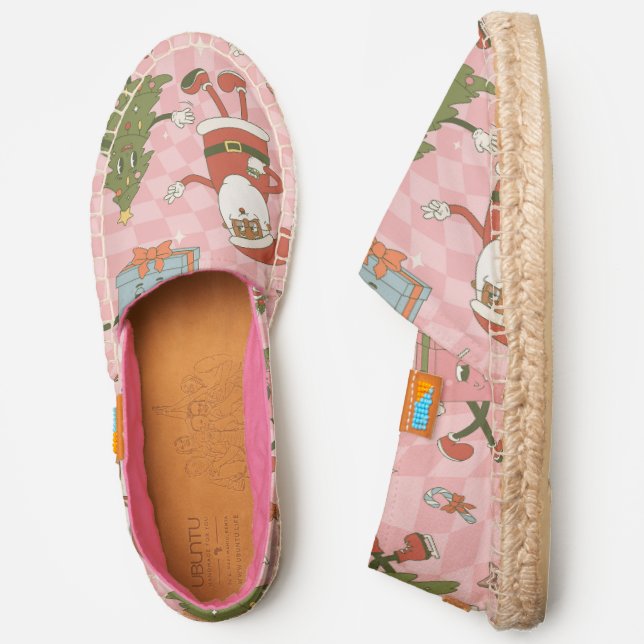 1960s groovy black santa african christmas espadrilles (Side)