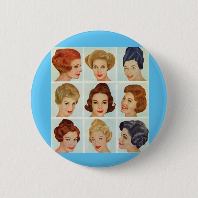 1960s hairstyles grid button (Front)