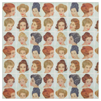 1960s hairstyles grid fabric