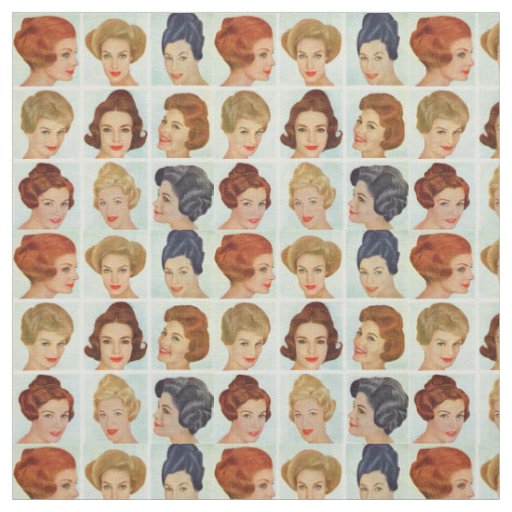 1960s hairstyles grid fabric
