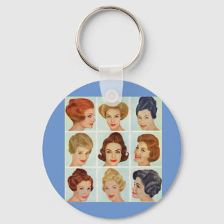 1960s hairstyles grid keychain