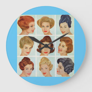 1960s hairstyles grid large clock