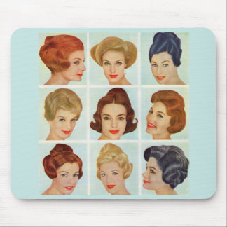 1960s hairstyles grid mouse pad
